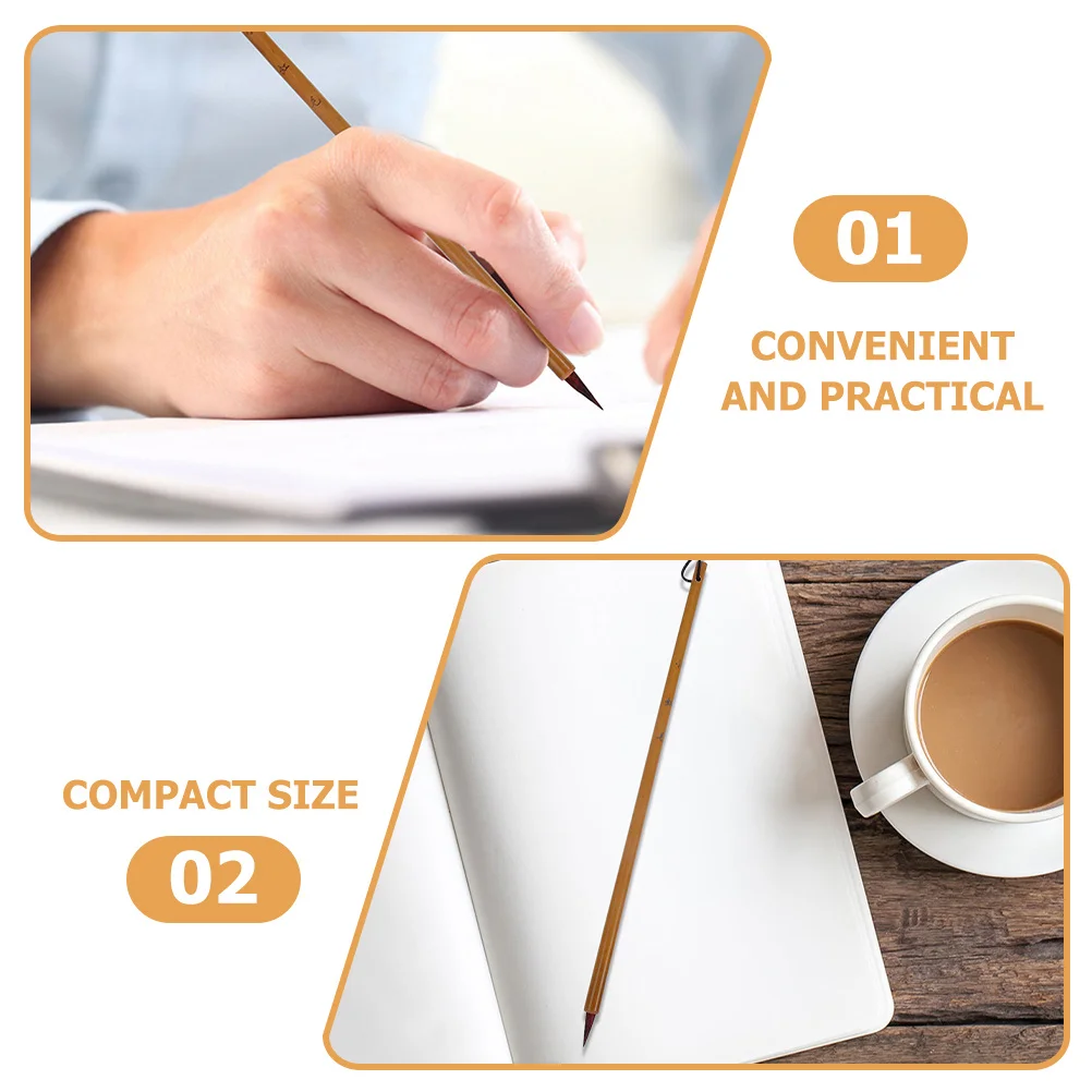 

2Pcs Chinese Calligraphy Brushes Bamboo Lightweight Writing Pens for Beginners Traditional Ink Painting Calligraphy Art