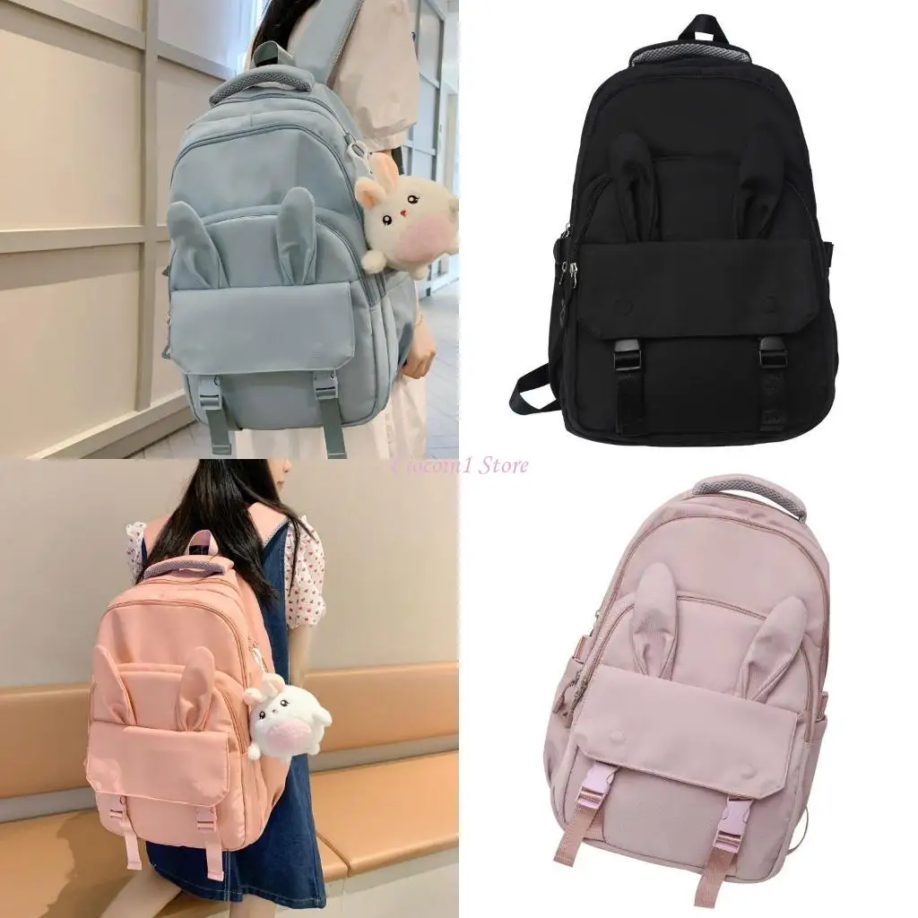 

Y1UB Trendy Nylon College Student Backpack Fashion School Bag Daypack for Daily Use