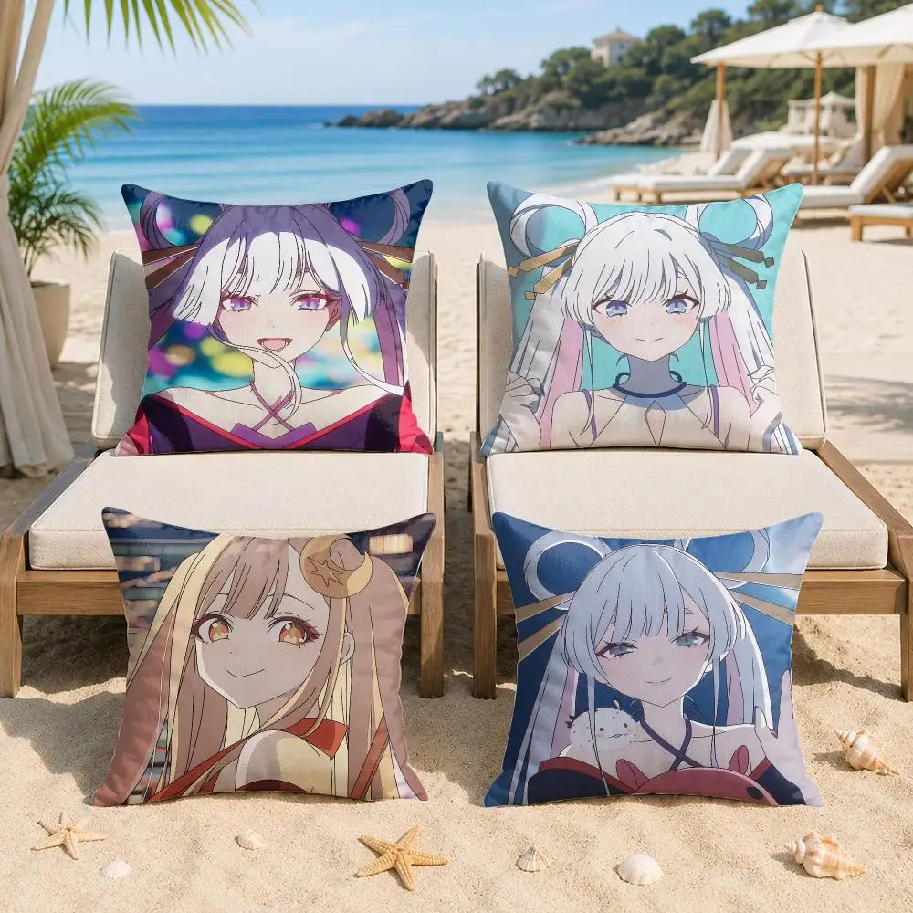 Cosmic Princess K-Kaguya Cushion Cover Silky Short Plush Invisible Zipper Dustproof Sofa Pillow Case For Home Decor