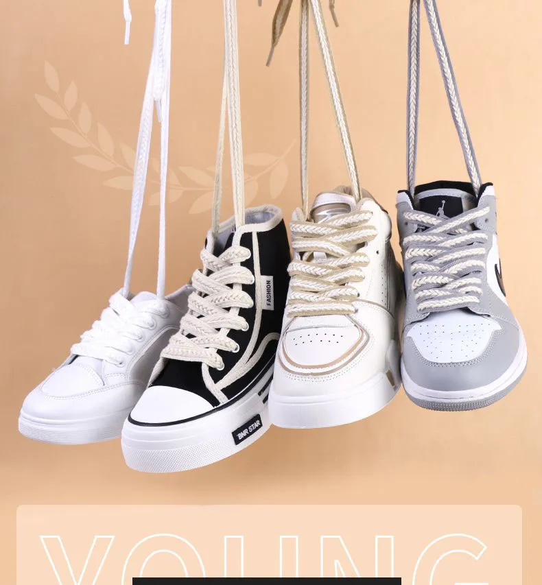 Flache Weizenkolben-Schnürsenkel für Sneaker, gedrehte Zöpfe, Marshmallow-farbene, bunte Schnürsenkel, Baumwoll-Canvas, strukturiertes Gewebe, klassische Schuhbänder – Detail 13