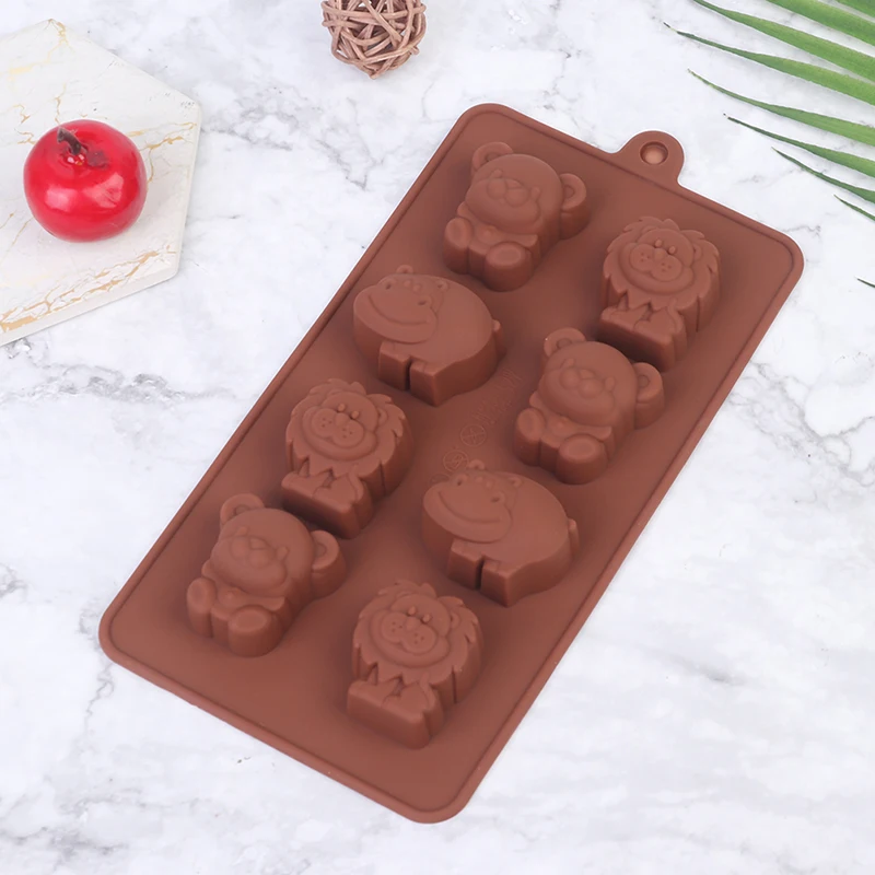 Animal Silicone Mold Hippo Lion Bear Shape Chocolate Soap Cake DIY Kitchenware