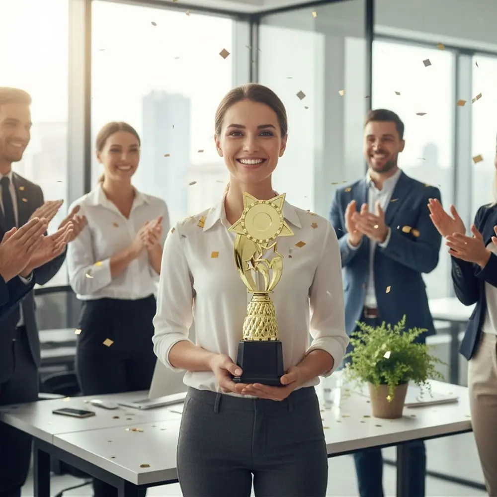 

Creative 22/25/28/30.5 CM Award Cup Golden Color Plastic Material Trophy Large Size First Place Star Trophy Achievement Award