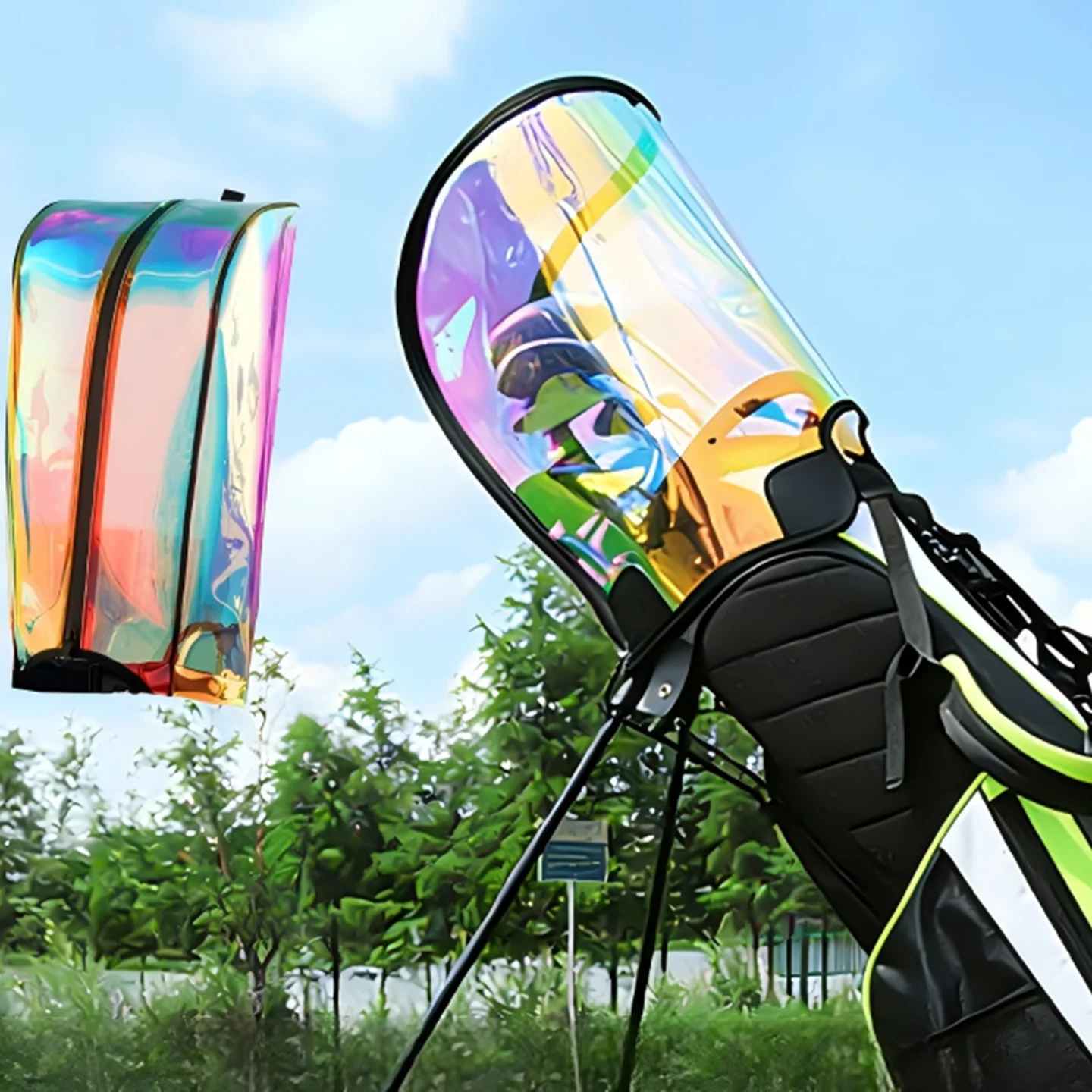 Colorful Golf Bag Rain Cover Dustproof Golf Ball Cap Cover Transparent Golf Bag Protector Cover for Rain And Weather Proof