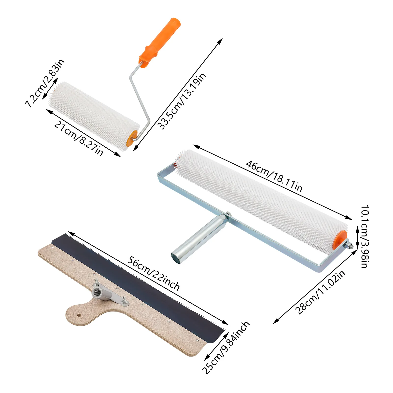 أدوات إزالة الفقاعات الاسمنتية، أداة التسوية الذاتية، أسطوانة طلاء الأرضيات الإيبوكسي المقاومة للصدأ