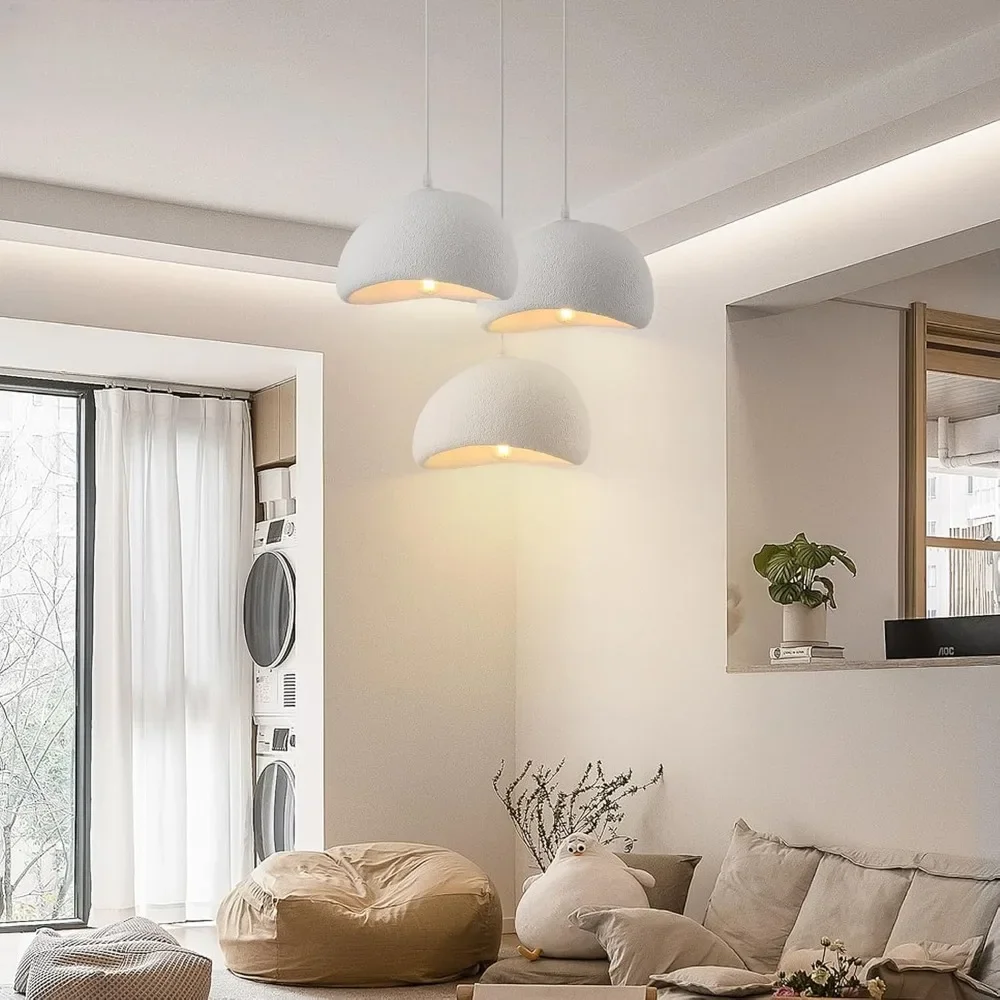 Japandi Wabi Sabi الثريا غرفة المعيشة قلادة أضواء الأبيض داخلي تركيب المصابيح لغرفة المعيشة غرفة نوم مصباح معلق 30/50 سنتيمتر #3