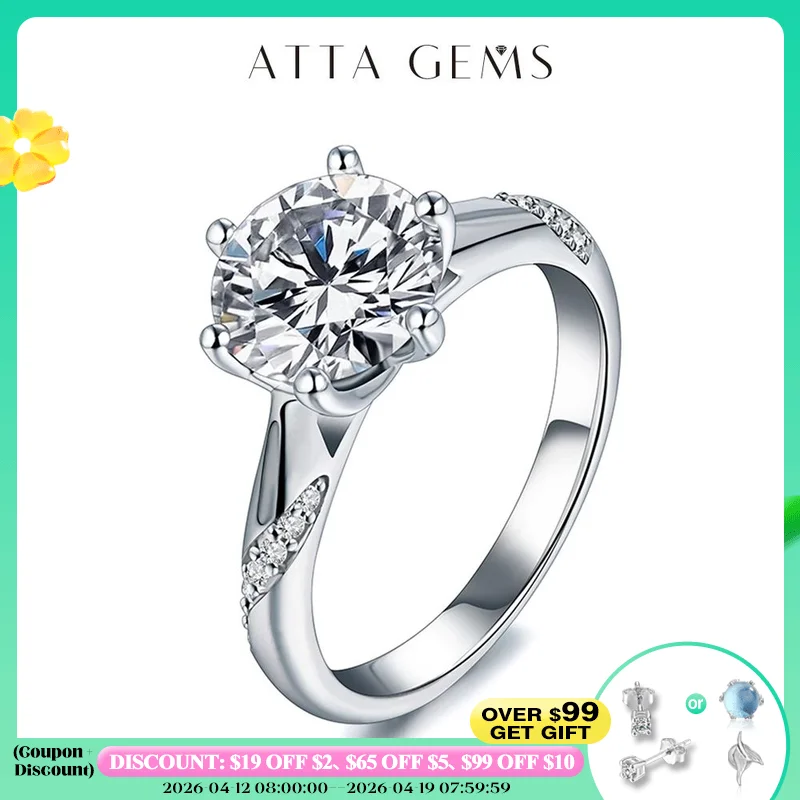 

925 Sterling Silver Ring 1ct 2ct 3ct Classic Style Moissanite Diamond Ring Wedding Party Anniversary Ring For Women Fine Jewelry
