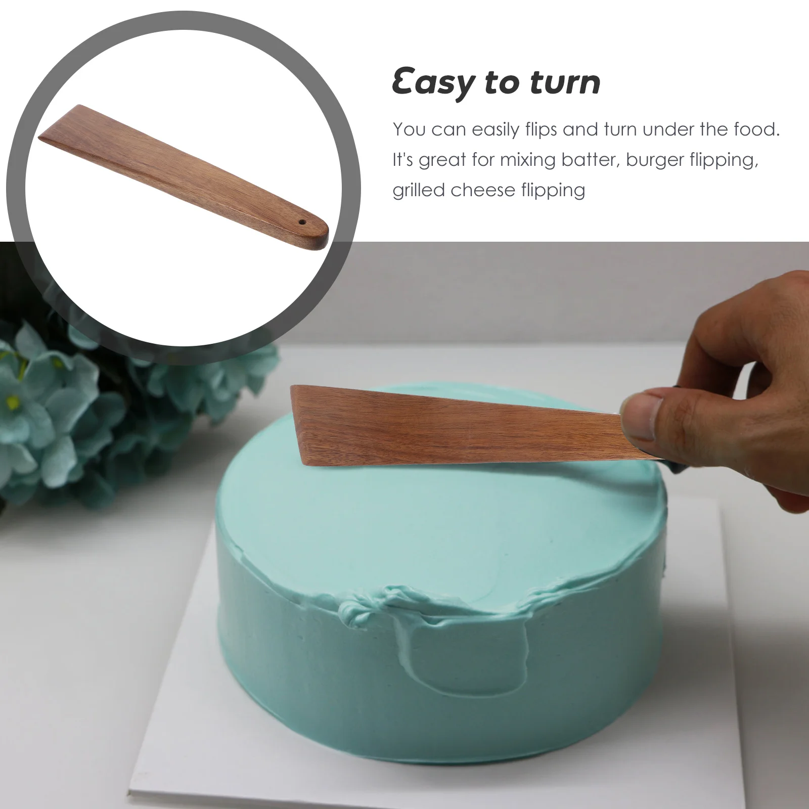 

Wooden Spatula Kitchen Tool for Cooking Flat Egg Long lasting Smooth Wood Spatula Edge Wooden Utensils Pan Scraper