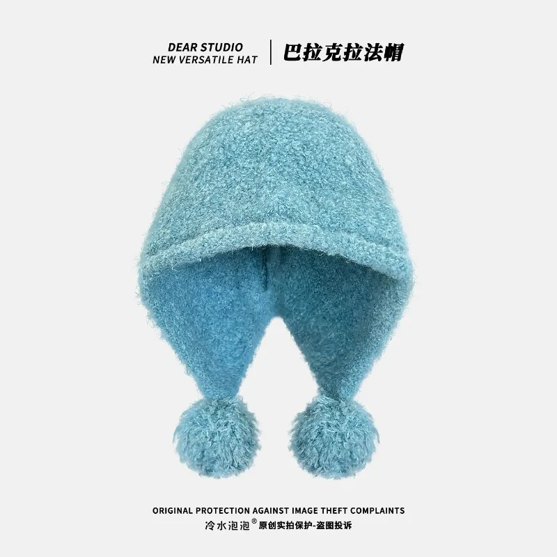 جديد الحلو لون الحلوى لطيف بوم بوم بالاكلافا القبعات للنساء الخريف والشتاء الدافئة تنوعا سدادات حماية الأذن بيني للرجال