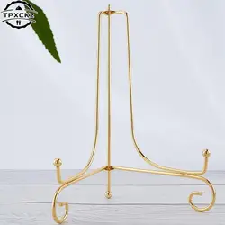 Gold Iron Display Stand Easel Plate Display Photo Holder Stand, Displays Picture Frames, Cookbooks, Decorative Plates Home Decor