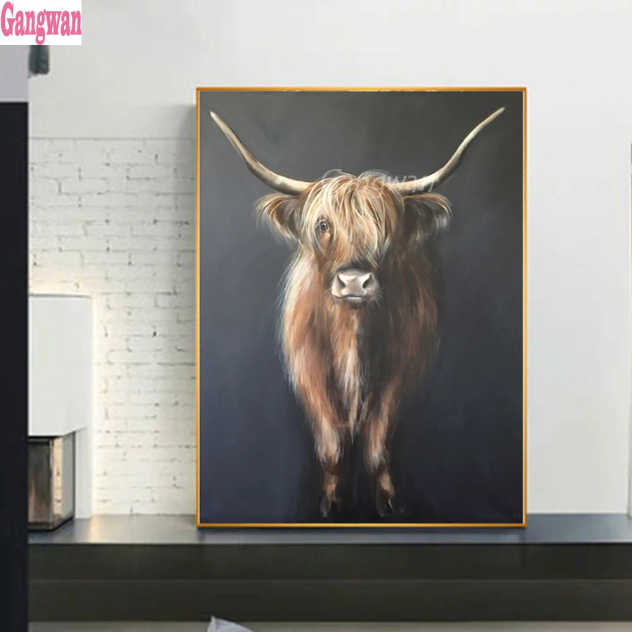 5d diy Diamond Painting Highland Cow full drill animal yak bull Diamond embroidery crystal sale diamond mosaic home decoration