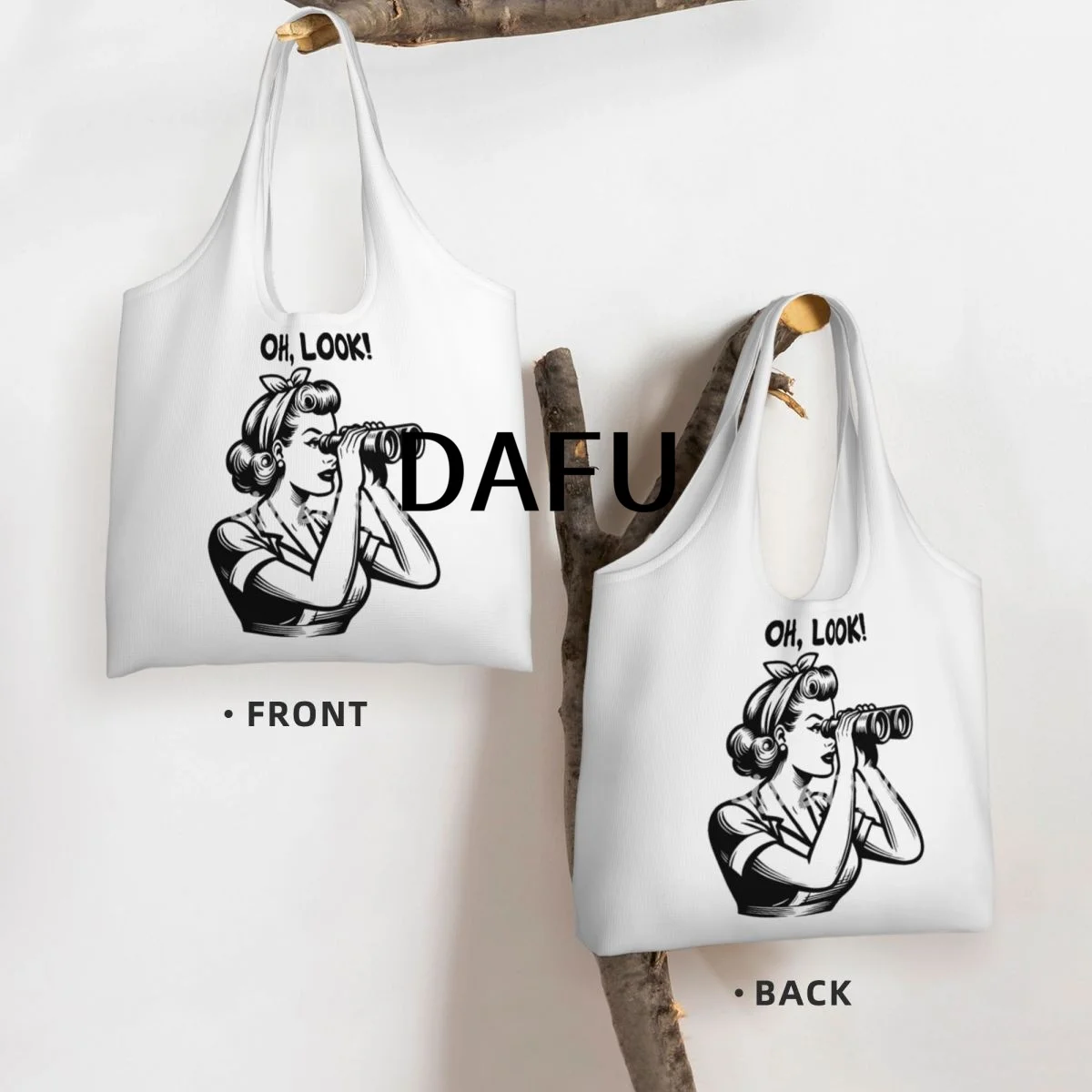 Curious Eyes Ahead Large Capacity Canvas Tote Bag Single Shoulder Work Commute Bag For Women Eco-Friendly Shopping Bag