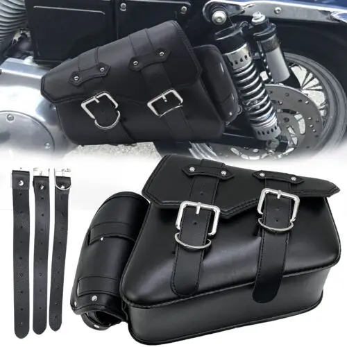 

Motorcycle Waterproof Bag Motorcycle Saddle Bags Pu Leather Motorbike Side Tool Bag Luggage For Harley Sportster XL883 XL1200