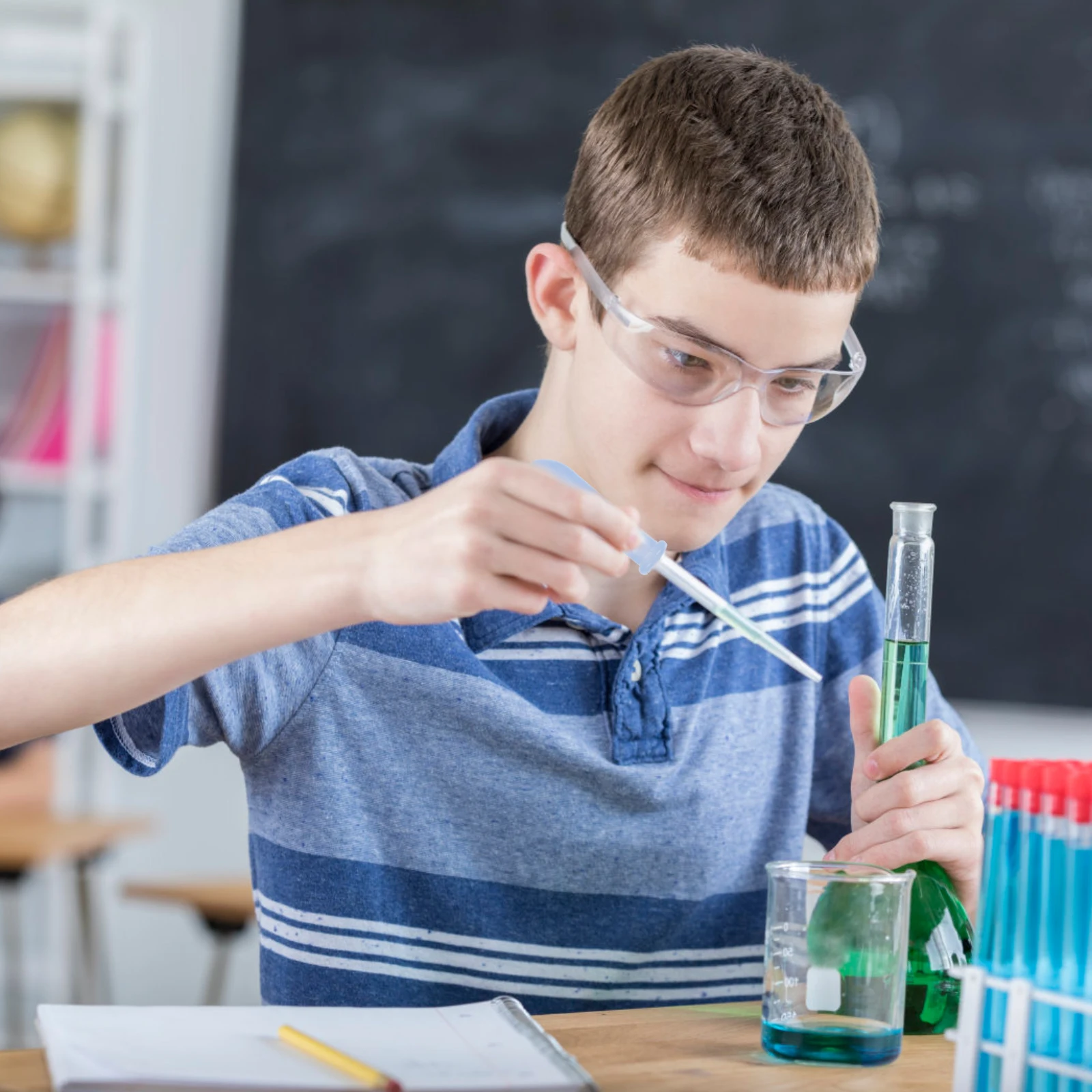 10pcs Dropper Tips Pipette Silicone Caps with Scale for Lab Bottle Blue Graduated Suction Nozzle Experiment Design