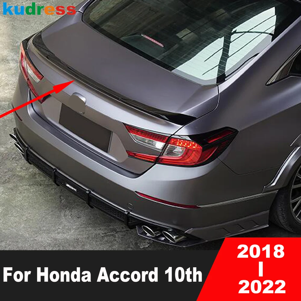 

For Honda Accord 2018 2019 2020 2021 2022 Carbon Rear Trunk Spoiler Cover Trim Tailgate Side Wing Molding Strip Car Accessories