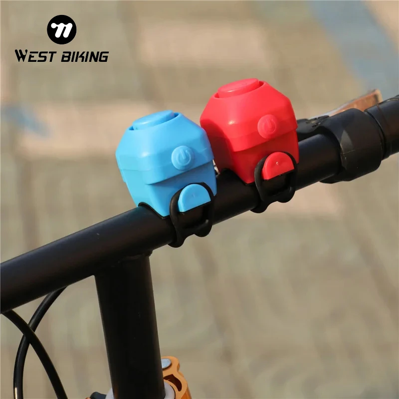 West Biking elektrische Fahrrad glocke 130 db 5 Geräusche Regenschutz Kieselgel Shell Ring Fahrrad Sicherheits alarm MTB Fahrrad Lenker Glocken