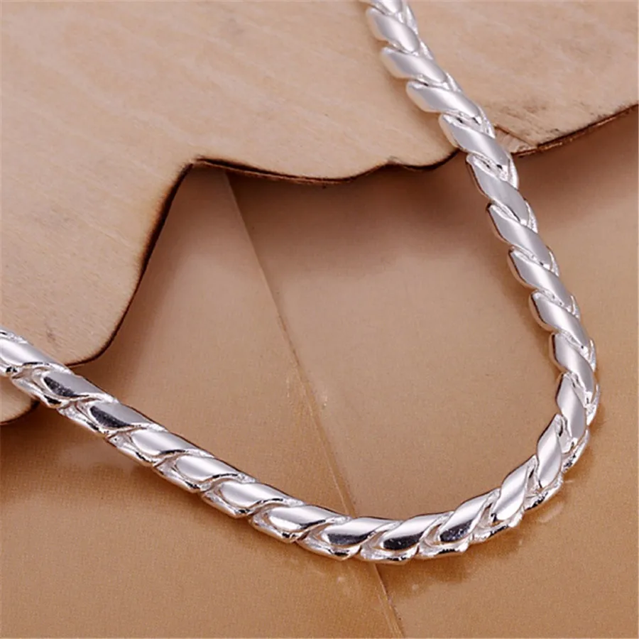 Wholesale men women Rope chain 925 Stamp silver solid bracelets wedding gift party fashion jewelry Christmas gifts 20cm 8inch