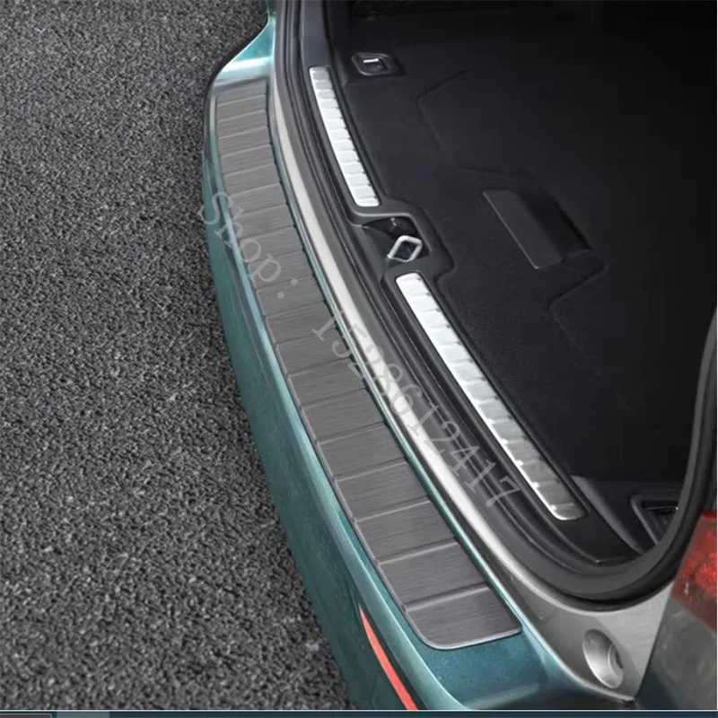 ل فولفو V60 V60/CC 2020 2021 2022 ~ 2025 الفولاذ المقاوم للصدأ واقي مصد السيارة الخلفي حامي عتبة الباب لوحة بالية اكسسوارات السيارات #4
