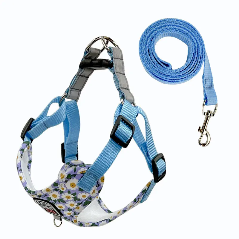 Haustier hund harness nylon pull-freies reflektierende hund brustgurt atmungsaktive einstellbare haustier kragen für kleine hunde und katzen