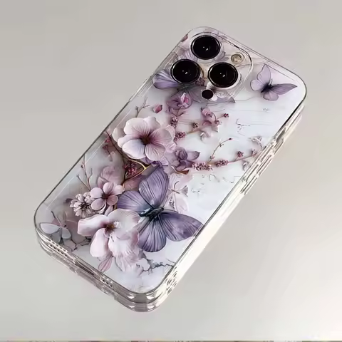 Creative Butterfly Flower Pattern Phone Case For Samsung Galaxy S25 Ultra S24 Plus S23 FE S22 A56 A36 A16 A55 A54 A53 A52 Cover