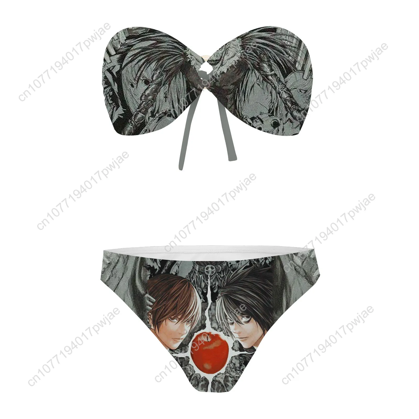 Japan Anime DEATH NOTE Strapless Swimsuit Bikini Womens Bathing Suits Swimwear Pool Party Beach Sexy Bikini Customize Beachwear