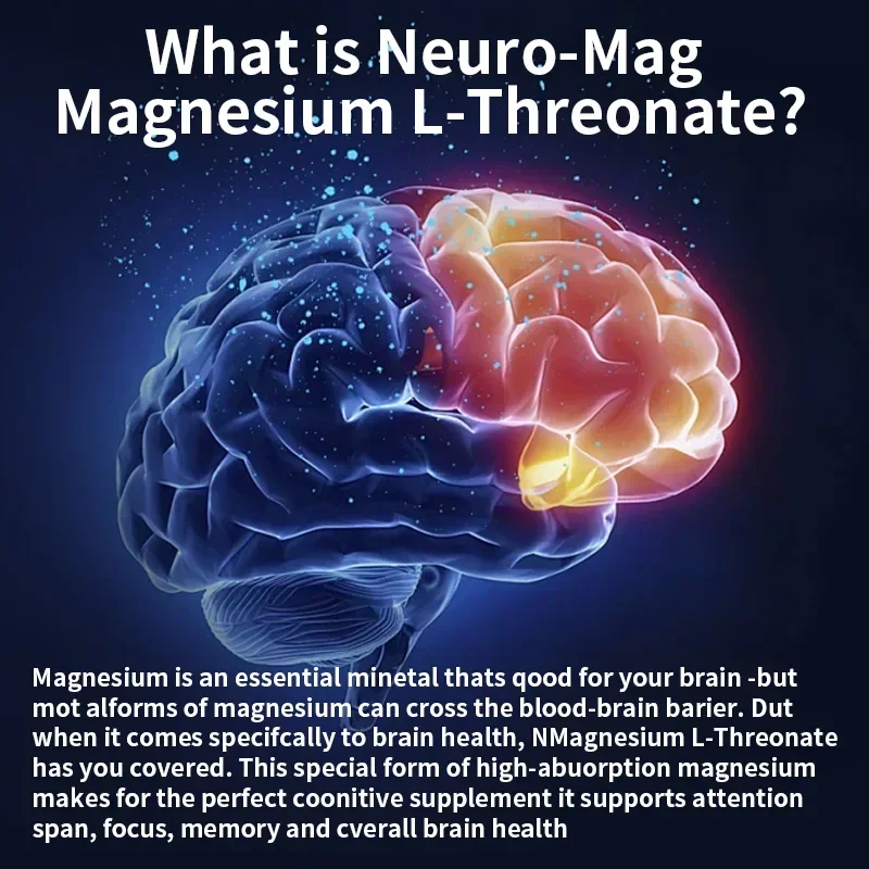 Magnesium L-Threonate - Promotes Brain Health, Enhances Memory, Concentration & Cognition, Boosts Nerve Energy