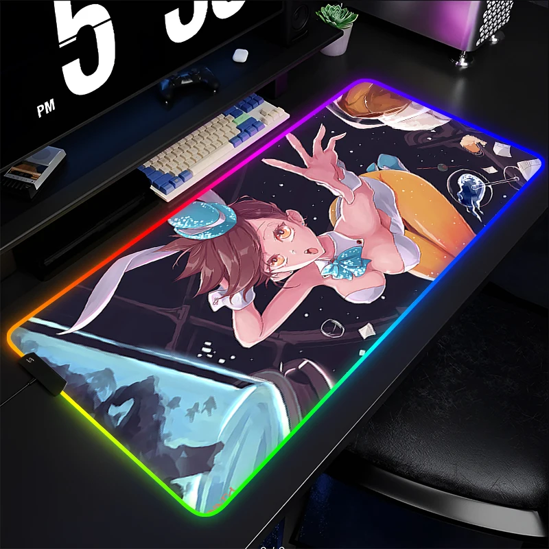 

Mouse Pad Rubber Table Gamer Desk Mat LED Computer Overwatch Tracer Keyboard Pad RGB PC Gaming Accessories Carpet Cute Mousepad