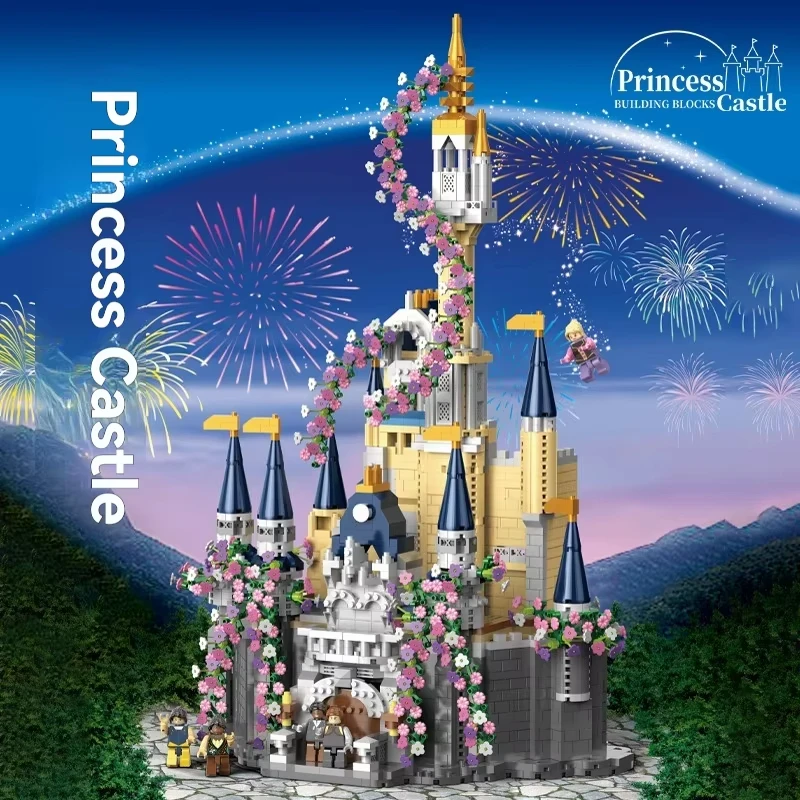 

Creative Fairy Tale Princess Castle Mini Building Blocks Tabletop Decoration Building Micro Brick Children's Toy Birthday Gifts