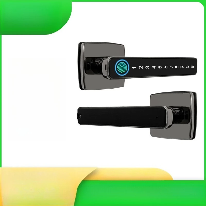 

Graffiti Fingerprint Password Lock Open The Door Left and Right Intelligent Electronic Lock Semi-automatic Single Tongue