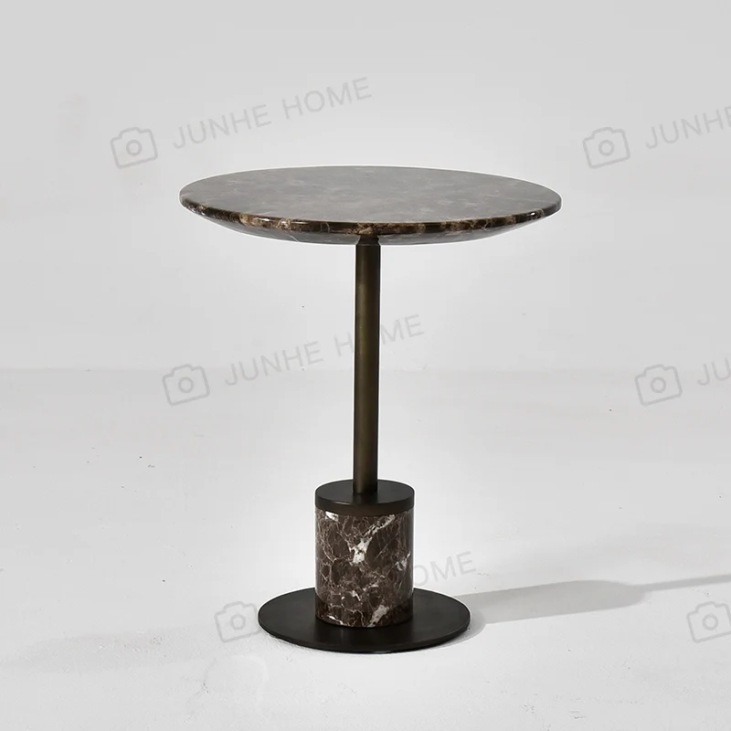 

Round marble small coffee table light luxury modern simple side table home living room coffee table