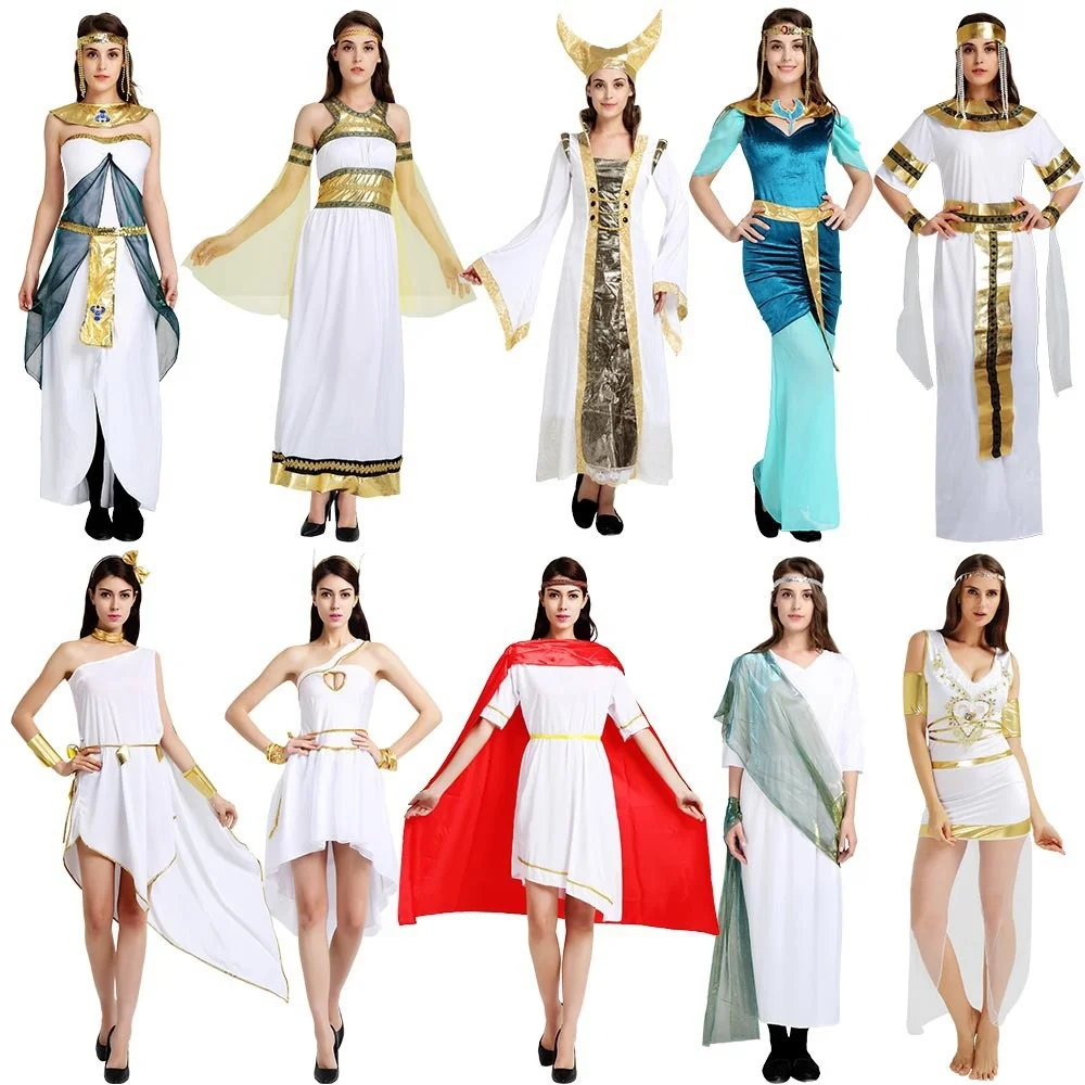

loween Costume Ancient Godd Role Play Performance Women's Clothing Stage Performance Outfit Fem Role Play Costume