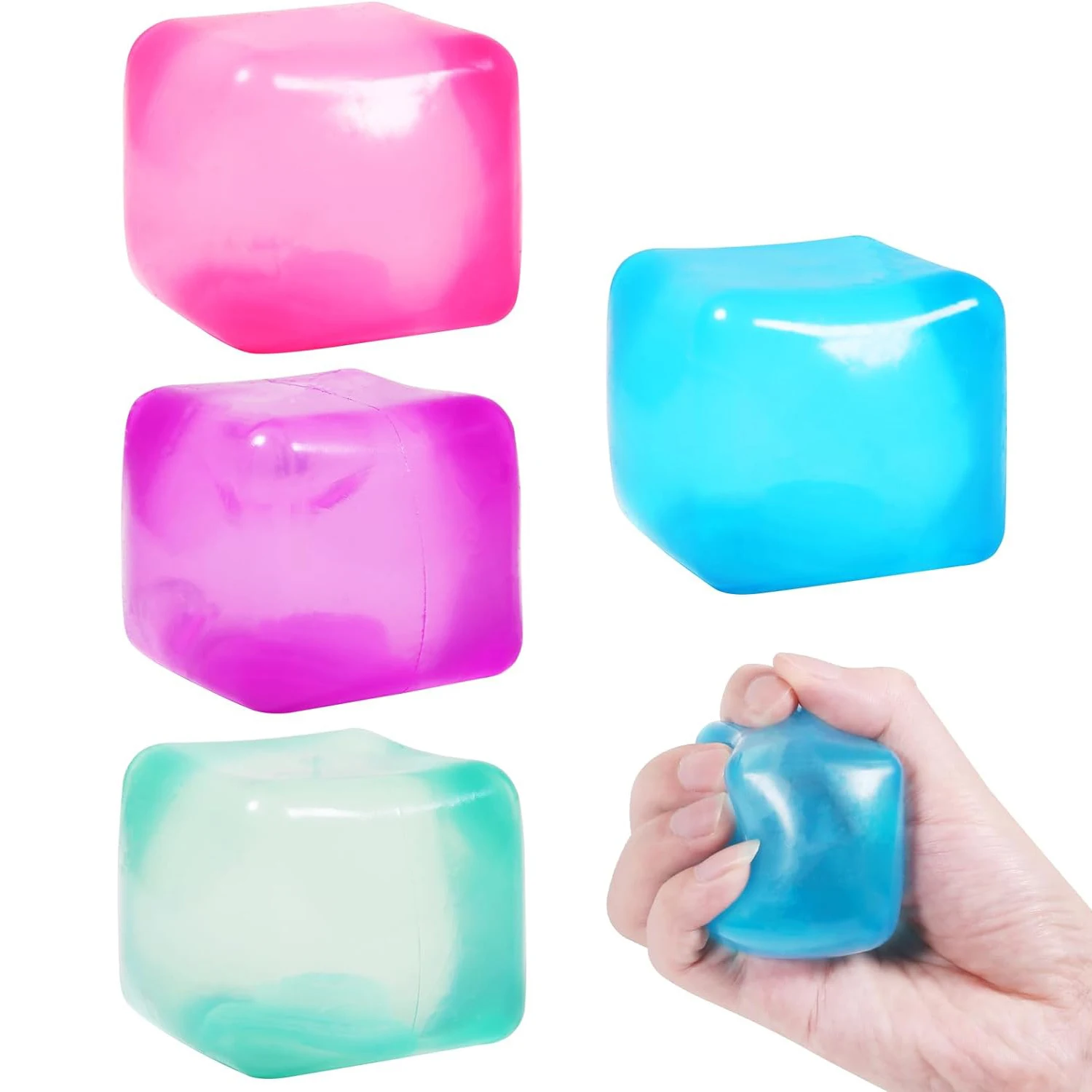 Cubo de gelo de gel quadrado amassar música lento rebote maltose cubo de gelo bola de alívio de pressão presente de natal de halloween