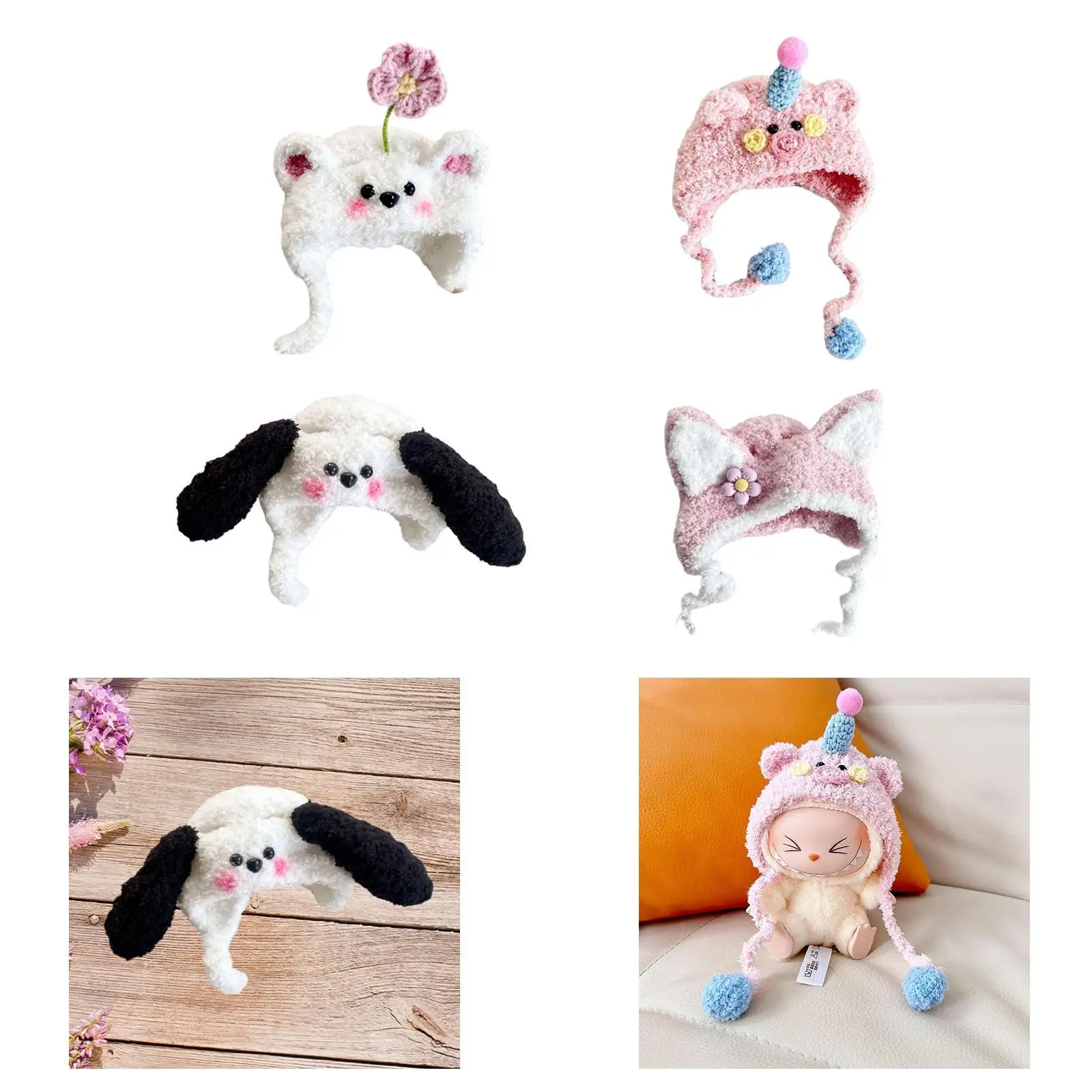 

Dolls Hat Costume Accs Handmade Cap Headgear for 15-17cm Dolls Dress Up Dolls Halloween Gifts Thanksgiving Gifts