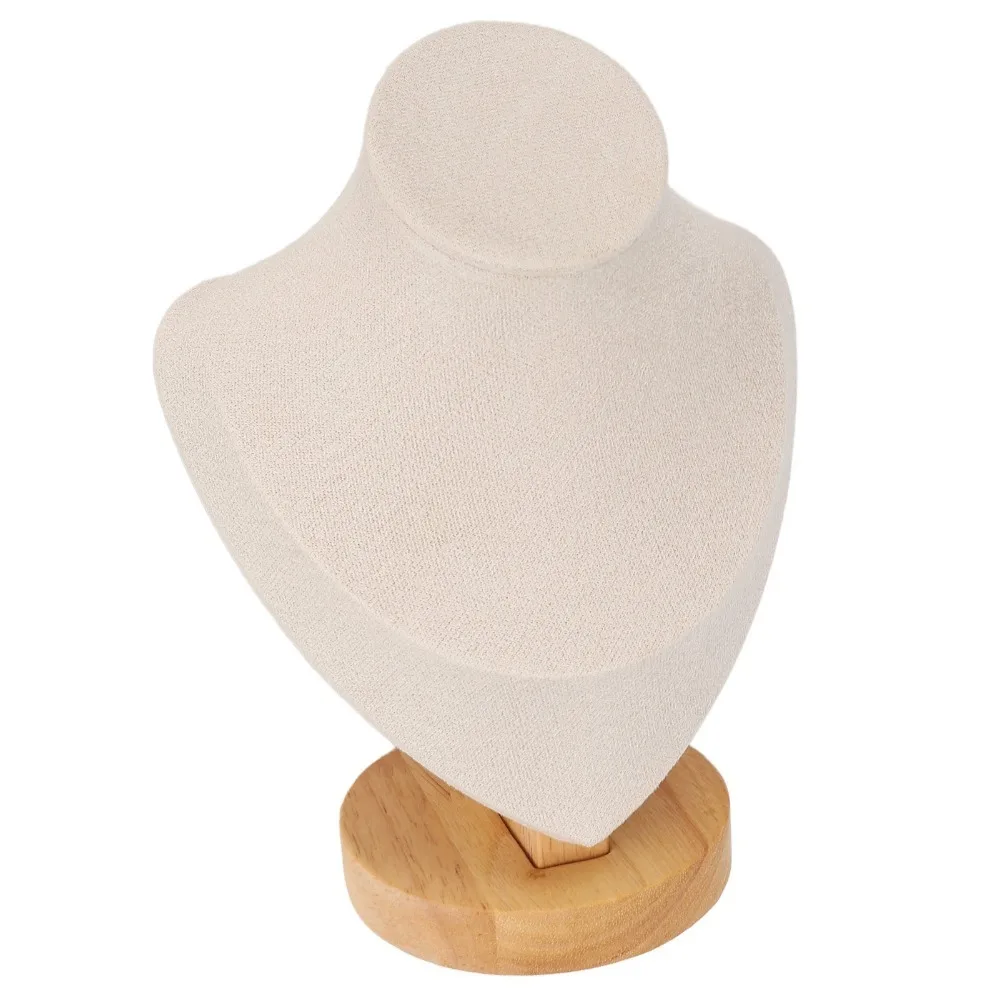 Elegant Solid Wood Necklace Display Stand Luxury Portrait Jewelry Holder Bust Shape Small Size Bust Model Stand Jewelry Display