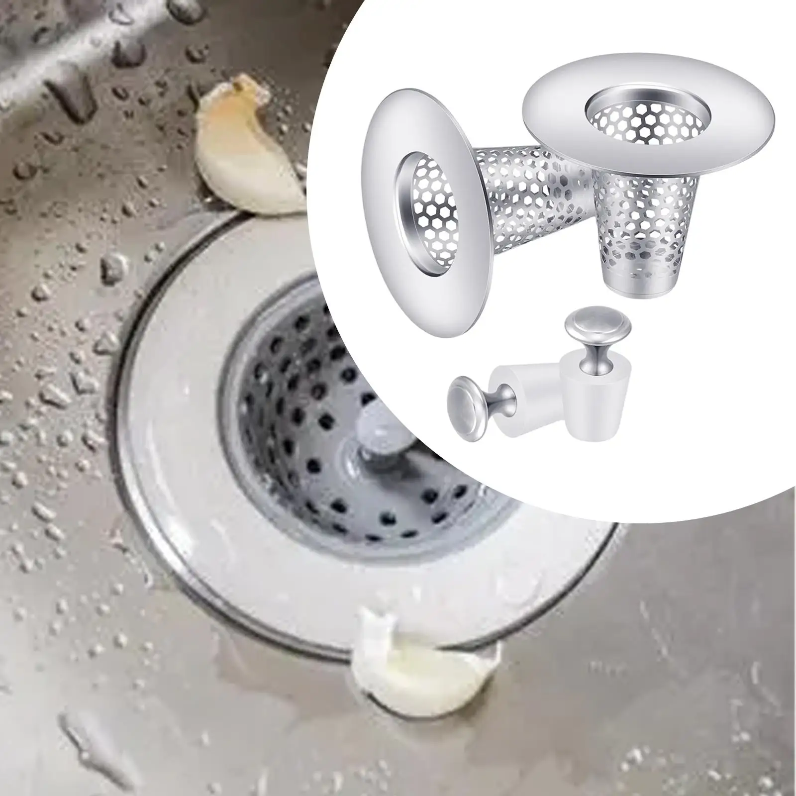 2 Pieces Bathroom Sink Drain Strainer Sturdy Easy Cleaning Bathroom Essentials for Bathtub Shower Balcony RV Sink Floor Drain