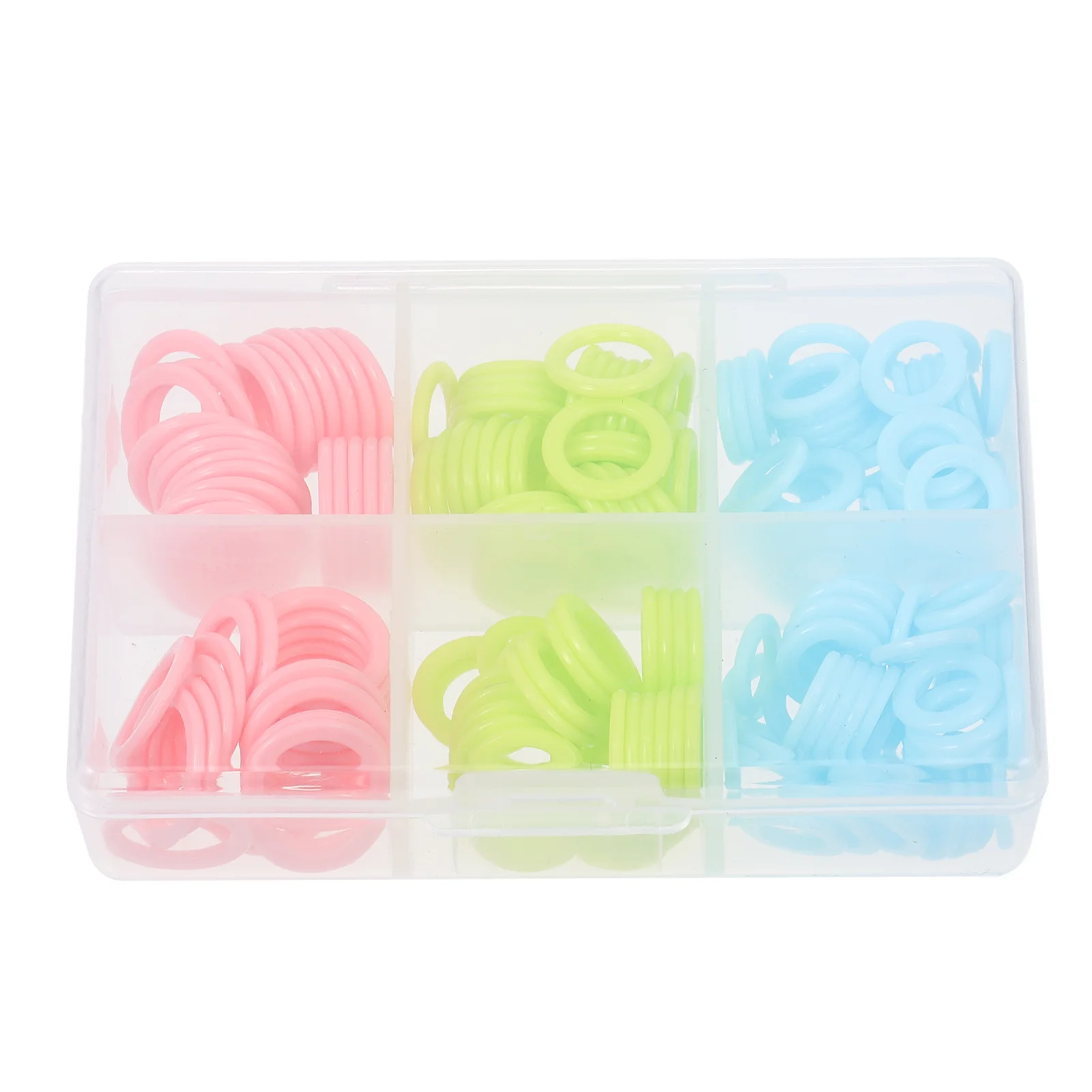 صندوق غرزة علامات خواتم البلاستيك متماسكة سبليت حلقة علامة يزيد يقلل نمط صندوق تخزين الحياكة علامات الكروشيه