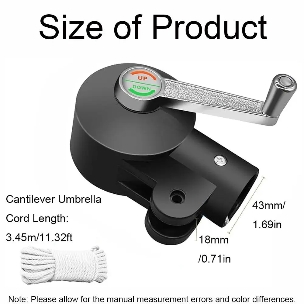 Patio Umbrella Adjustable Handle Suitable for Courtyard and Garden Cantilever Umbrella Stand with Adjustable Rocking Handle