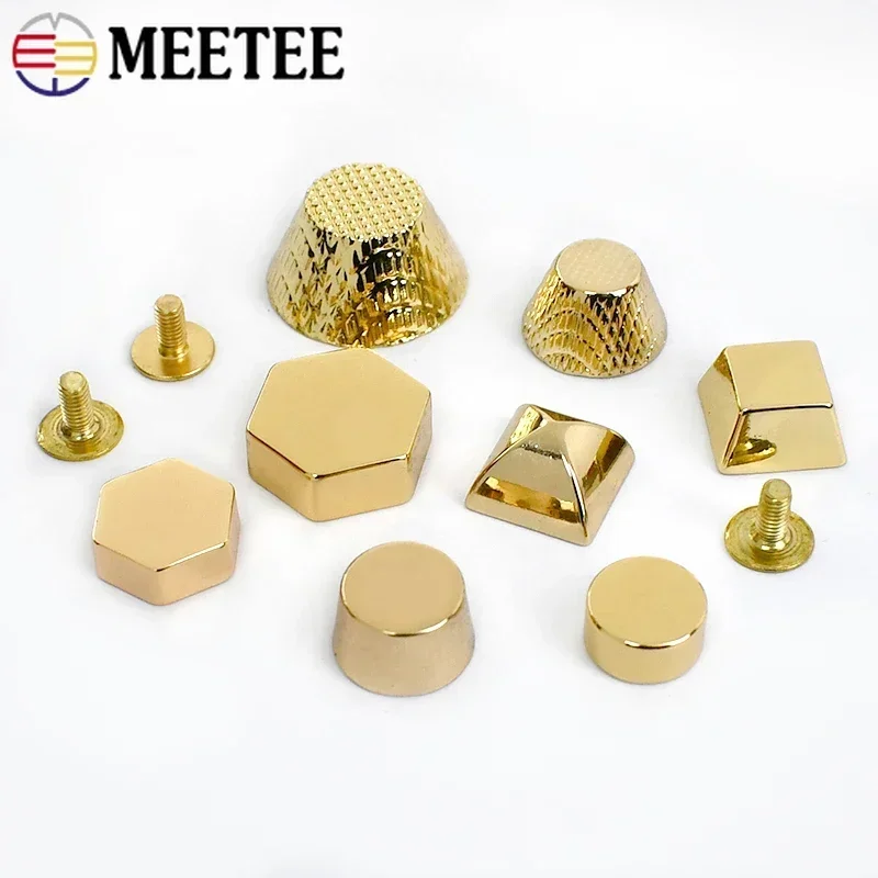 Meetee 10/20/30pcs Metal Studs Buckle For Bag Rivet Screw Handbag Bottom Decor Nails DIY Leather Craft Hardware Accessories