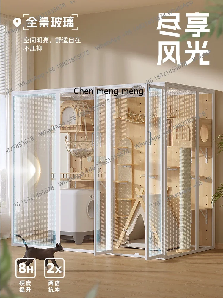 

Лидер продаж, кошачья вилла, роскошный супер большой панорамный кошачий домик для домашних животных, стеклянная комната по индивидуальному заказу со свежим воздухом