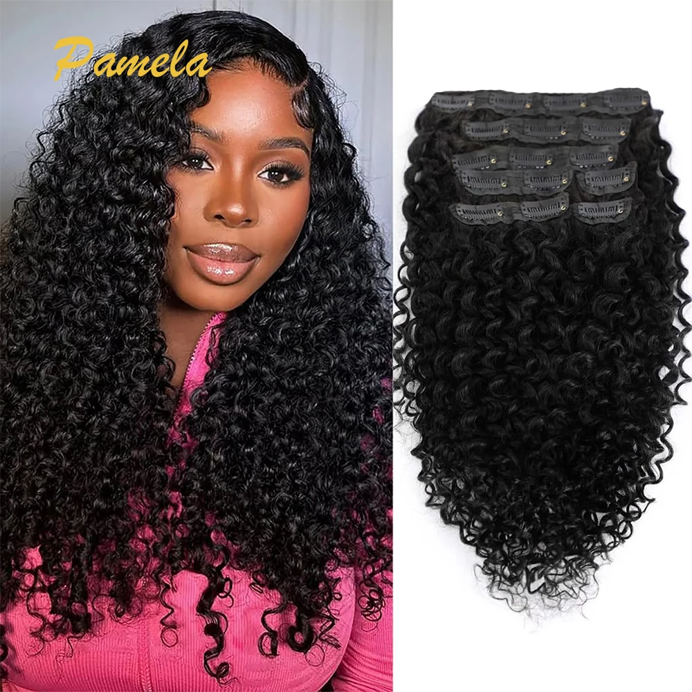 

Kinky Curly Clip ins Человеческие волосы 120 г 7 шт. Вьющиеся заколки для наращивания волос Настоящие человеческие волосы Бразильские девственные волосы Полная голова для женщин