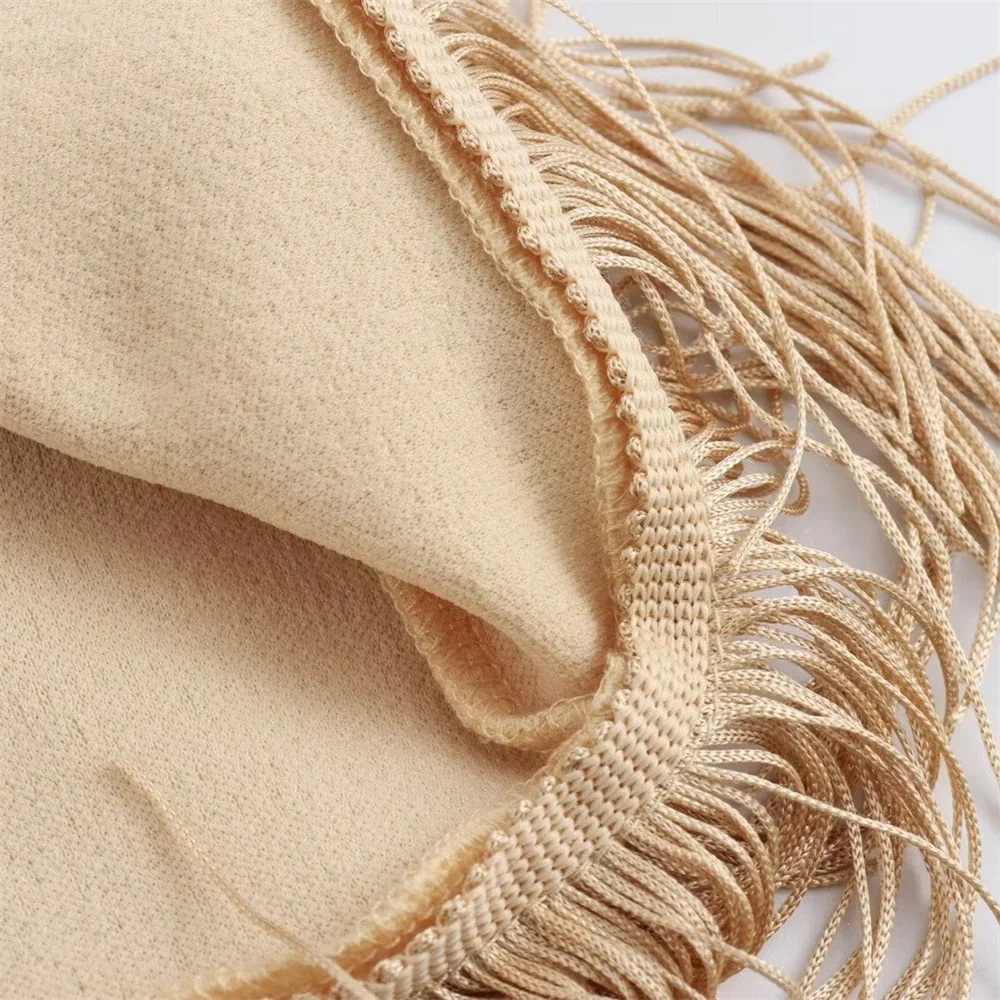 Chic Waist Hollow Tassel Splicing Maxi Dress Women's Sexy V-Neck Sleeveless Slip Dress Elegant Beach Wear Tank Top