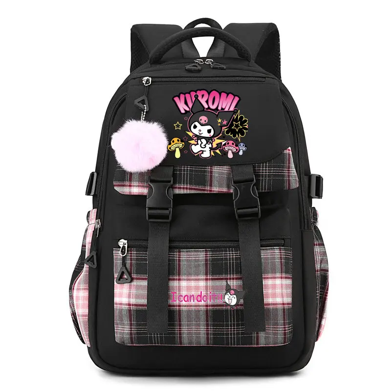 Kawaii Kuromi Backpack for Girl Boy Student Teenager Children Rucksack Women Casual School Bag Anime Kids Birthday Gift Toy