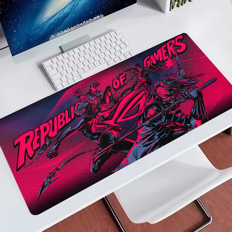 Fashion brand Gaming Mouse Pad Notbook Extended Desk Mat Rubber Gamer carpet R-ROG Non-Slip Keyboard Rug Large Esports Mousepad