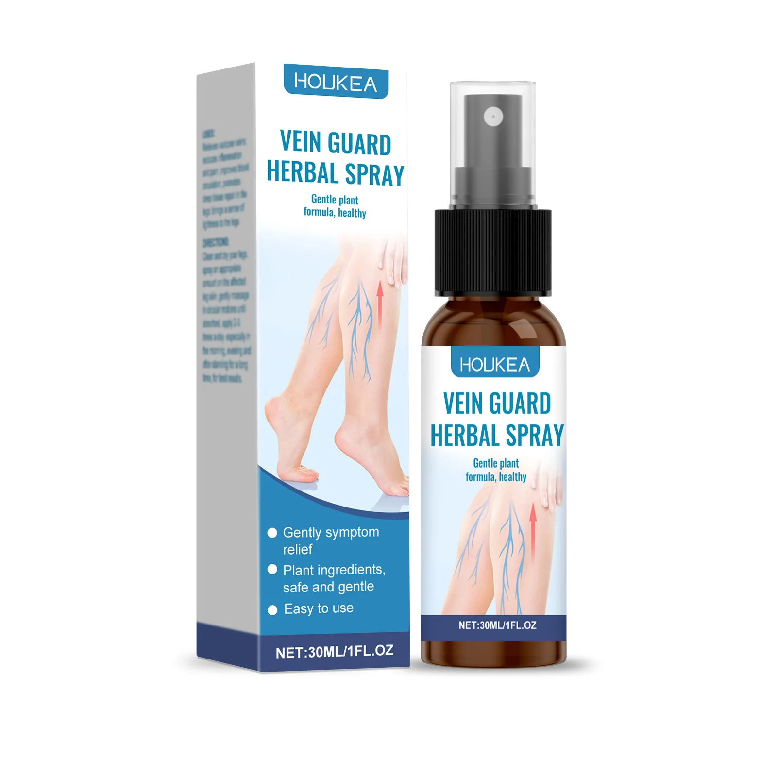 Houkea Herbal Care Spray Daily Gentle Care Comfortable Massage Leg Skin Care Spray