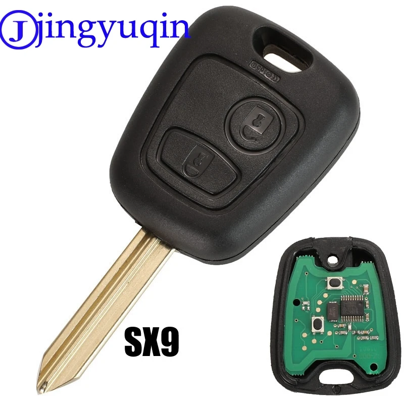 jingyuqin 2 Buttons Remote Key Fob Controller For PEUGEOT 107 206 For Toyota Aygo For Citroen C1 C3 433MHZ With ID46/ID70 Chip