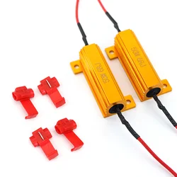 Resistencia de carga Canbus, decodificador Anti-intermitente para circulación diurna, bombilla LED, luz de marcha atrás, lámpara antiniebla, 2 piezas, 6ohm, 50W