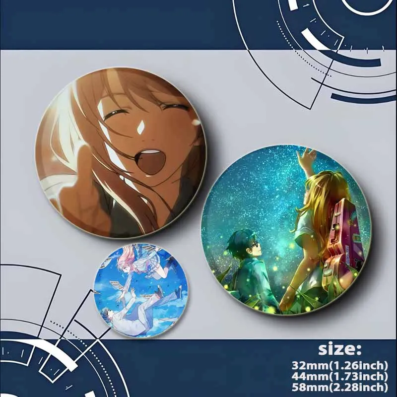 Anime Your Lie in April Pins,Miyazono Kaori/Arima Kousei Cartoon Badge,HD Print Handmade Brooches for Backpack Gift Accessory