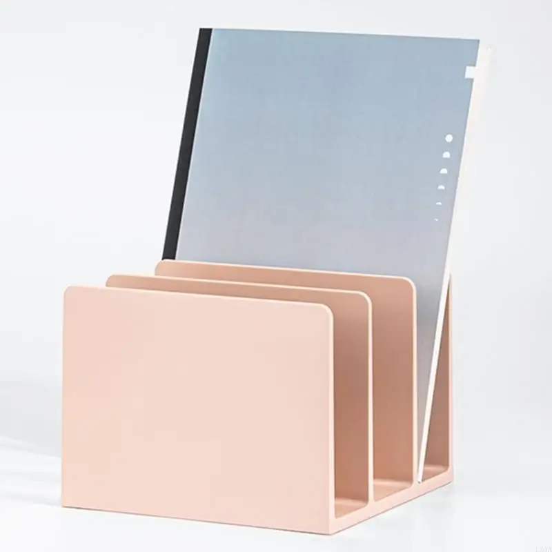 

LXAA Desk Bookend ABS Book End 3 Section Book Organiser Book Divider Magazine Stand Space Saving Shelf Bookend 162x162x122mm