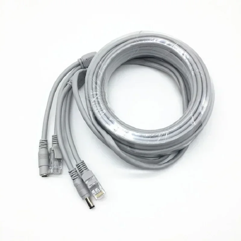Cable Cord, Cat5e, Ethernet Network LAN Cable, DC Power Cable, For CCTV Concatenon, POE IP Camera System, Internet, PC Computer