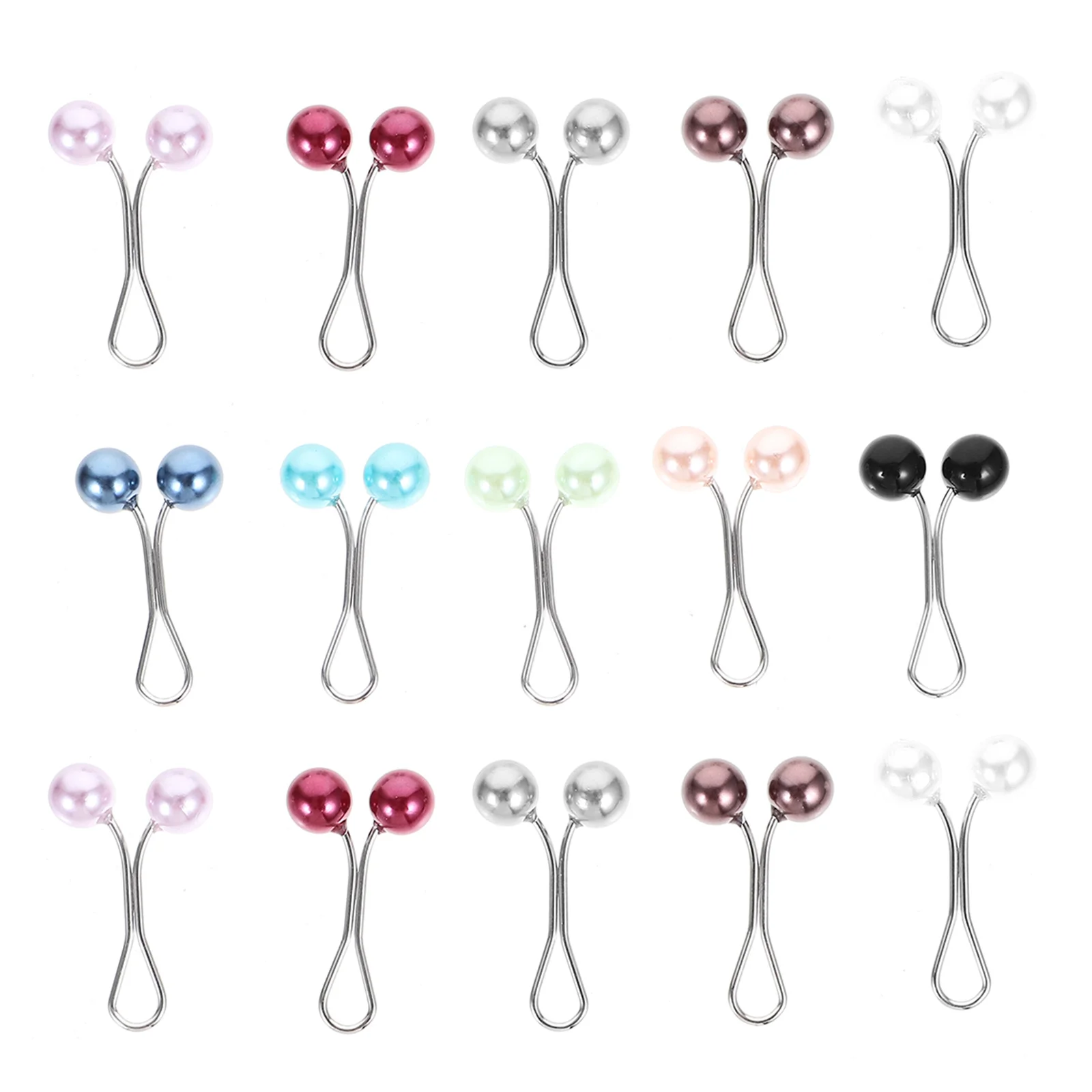 

24Pcs U-Shaped Pearl Scarf Brooch Pins Durable Anti-Rust Hijab Fixed Clips for Headscarves Clothes Shawls Office Party Use