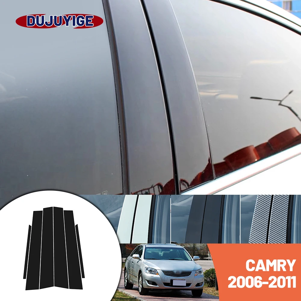 

Bright black carbon fiber door and window B C Pillar sticker suitable For Toyota Camry XV40 2006-2011 2007 2008 2009 2010